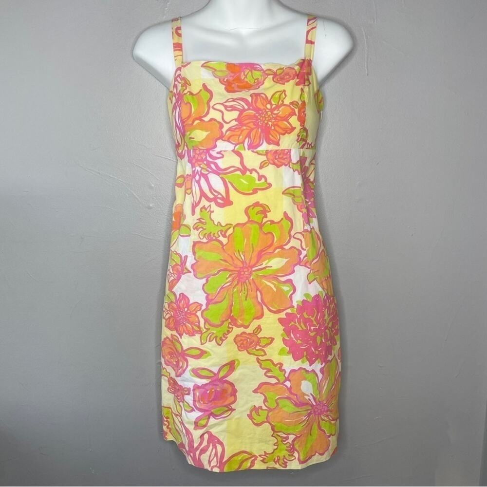 LILLY PULITZER Dress Womens Size 6 Colorful Tropical Floral Pockets Summer Chic